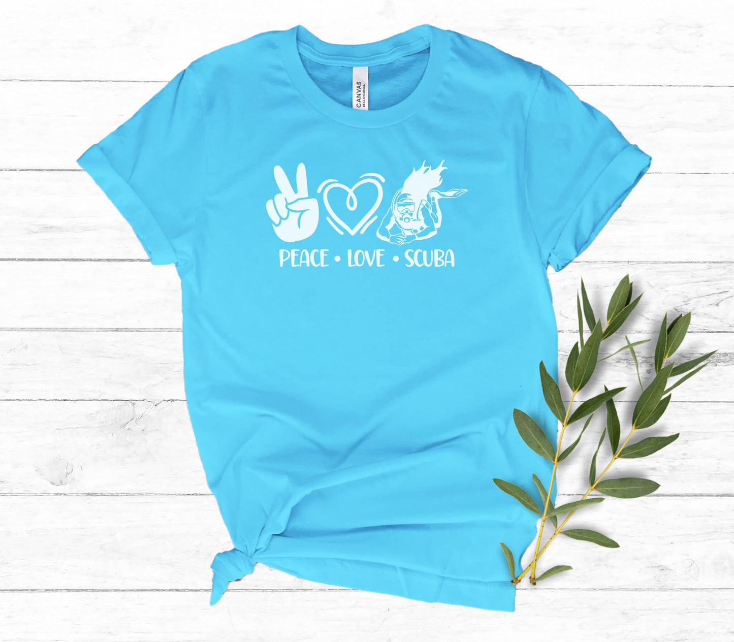 Peace Love Scuba Cute Scuba Diving T-shirt, Cute Tee, Scuba Diver gift , Gift for Woman