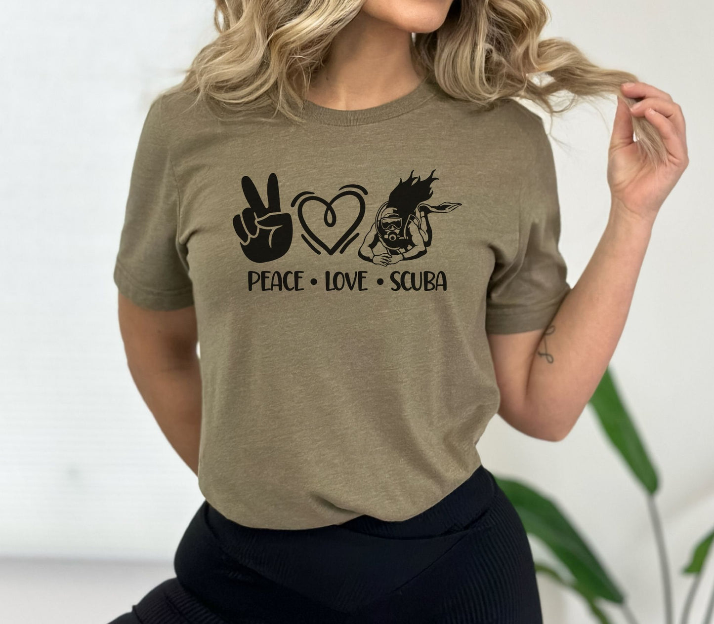 Peace Love Scuba Cute Scuba Diving T-shirt, Cute Tee, Scuba Diver gift , Gift for Woman