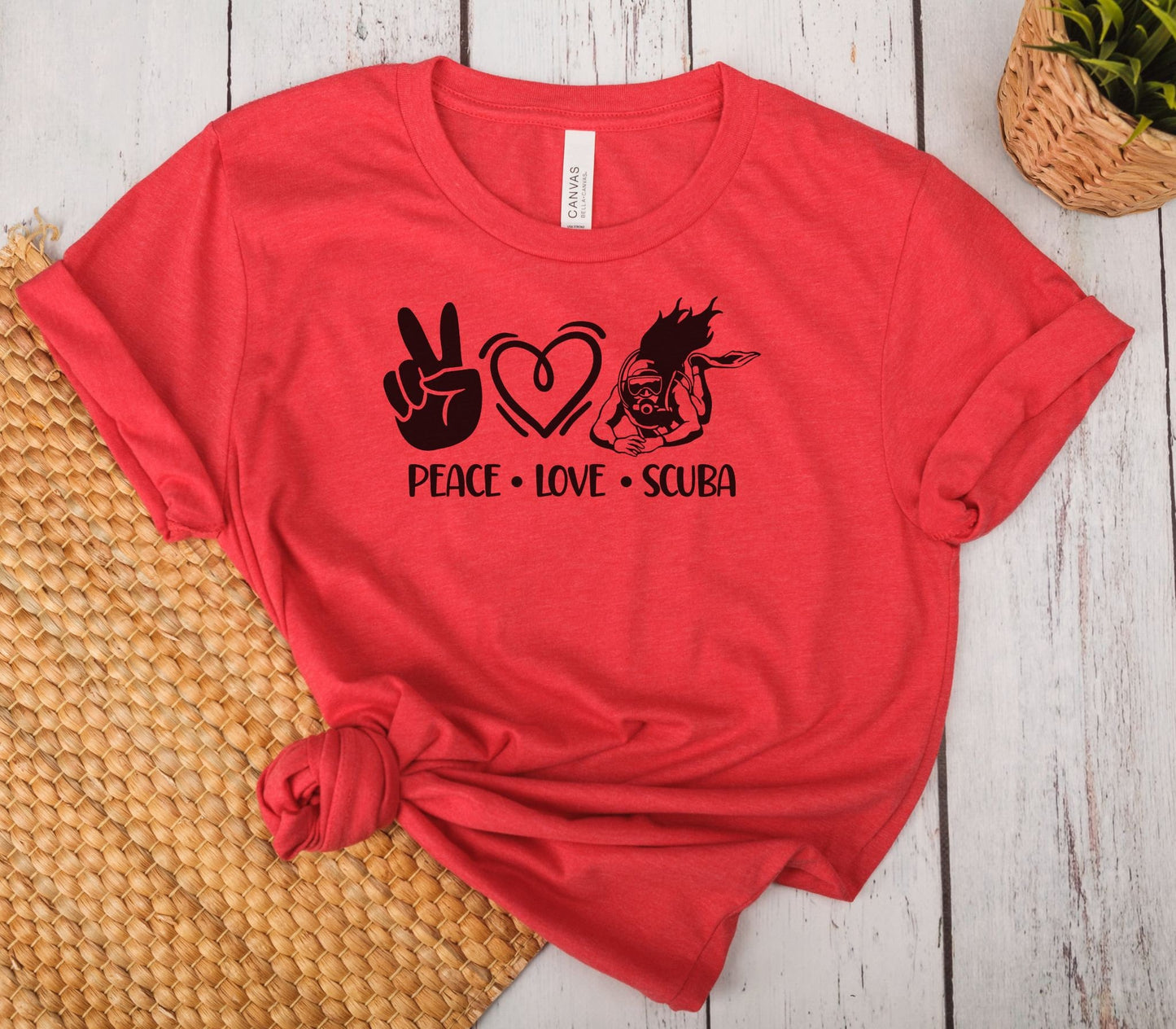 Peace Love Scuba Cute Scuba Diving T-shirt, Cute Tee, Scuba Diver gift , Gift for Woman