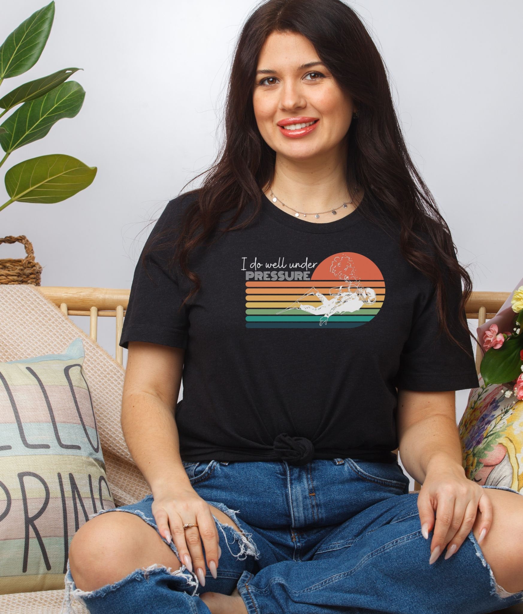 I Do Well Under Pressure Cute Scuba Tshirt, Cute Scuba Tee, Scuba gift