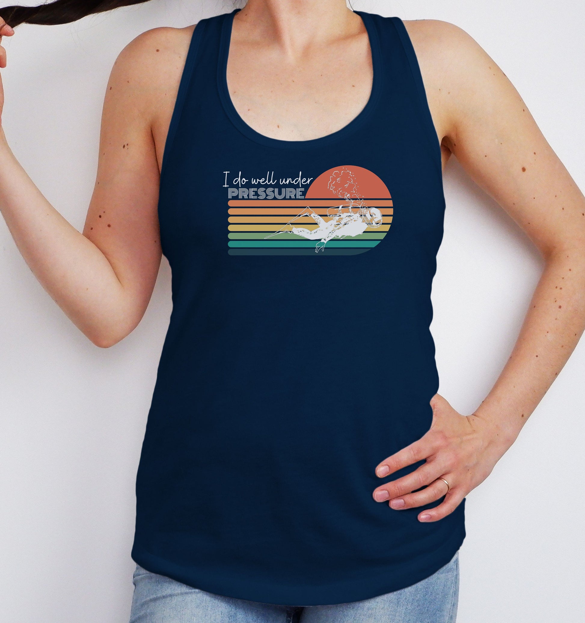 Under Pressure Racerback Tank Top for Scuba Diver, Cute Scuba Tank, Scuba Tshirt, Gift for her, Scuba Gift