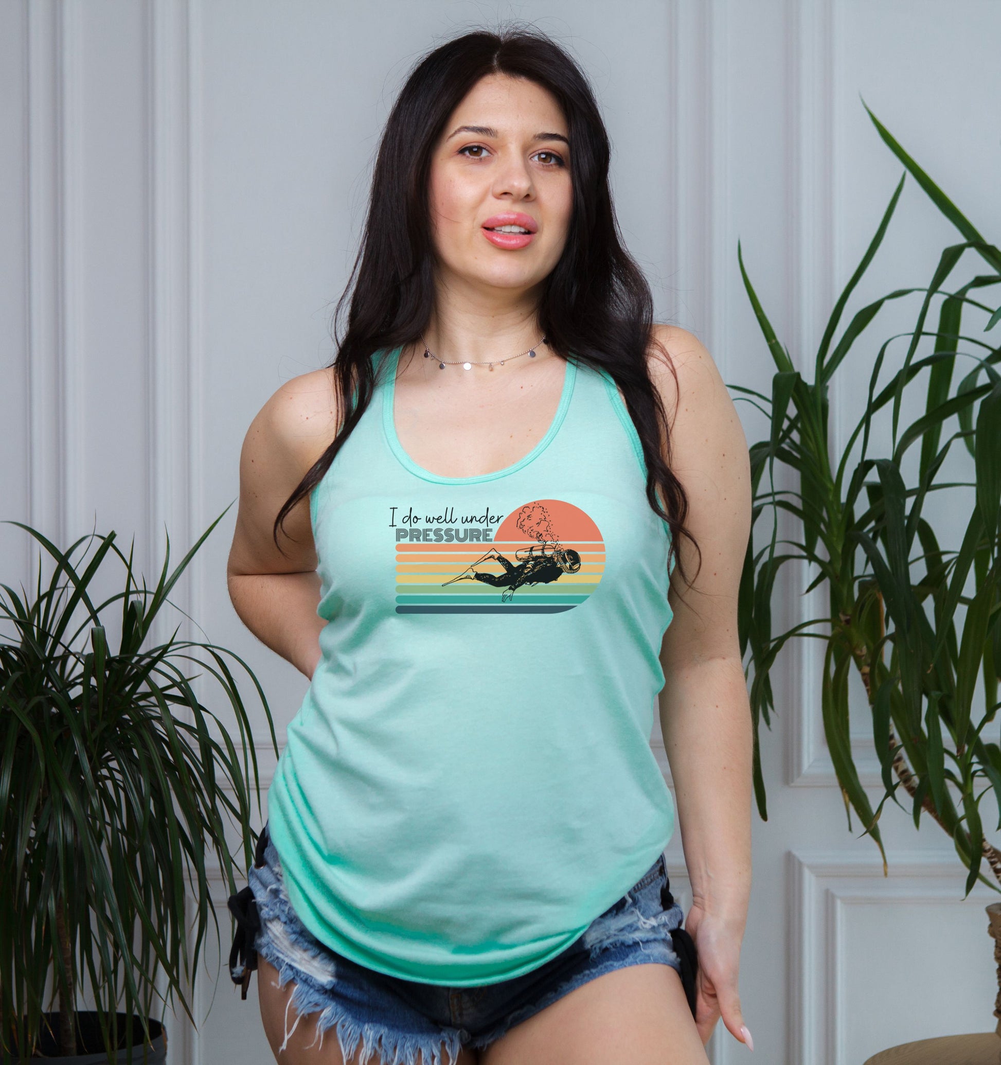 Under Pressure Racerback Tank Top for Scuba Diver, Cute Scuba Tank, Scuba Tshirt, Gift for her, Scuba Gift
