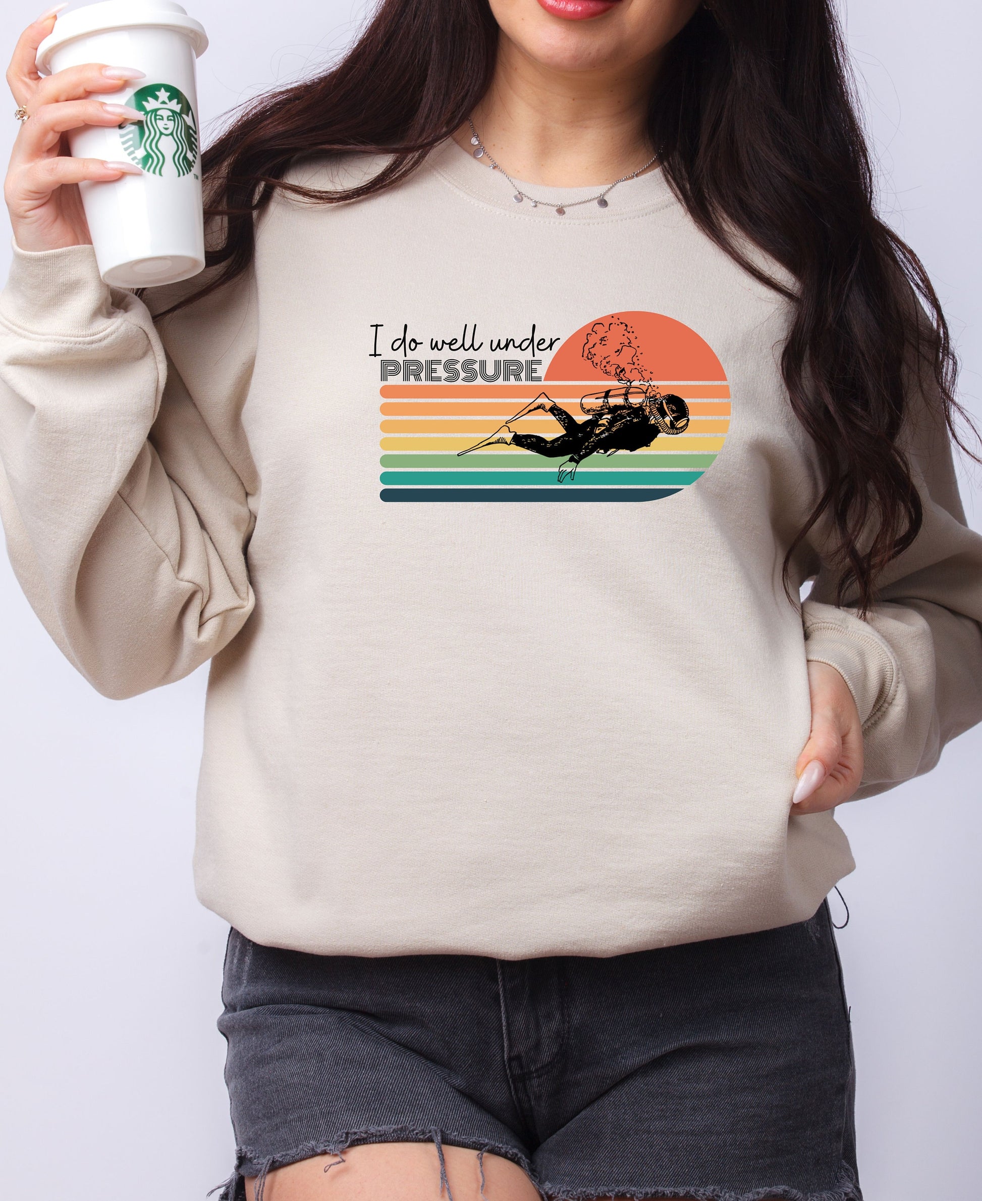 Under Pressure Scuba Crewneck Sweatshirt, Cute Scuba tee, Scuba Gift