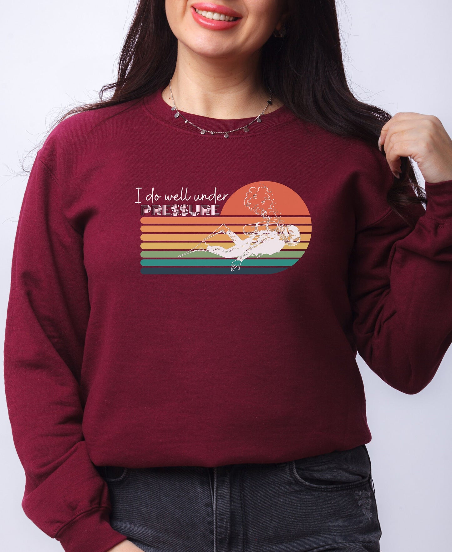 Under Pressure Scuba Crewneck Sweatshirt, Cute Scuba tee, Scuba Gift