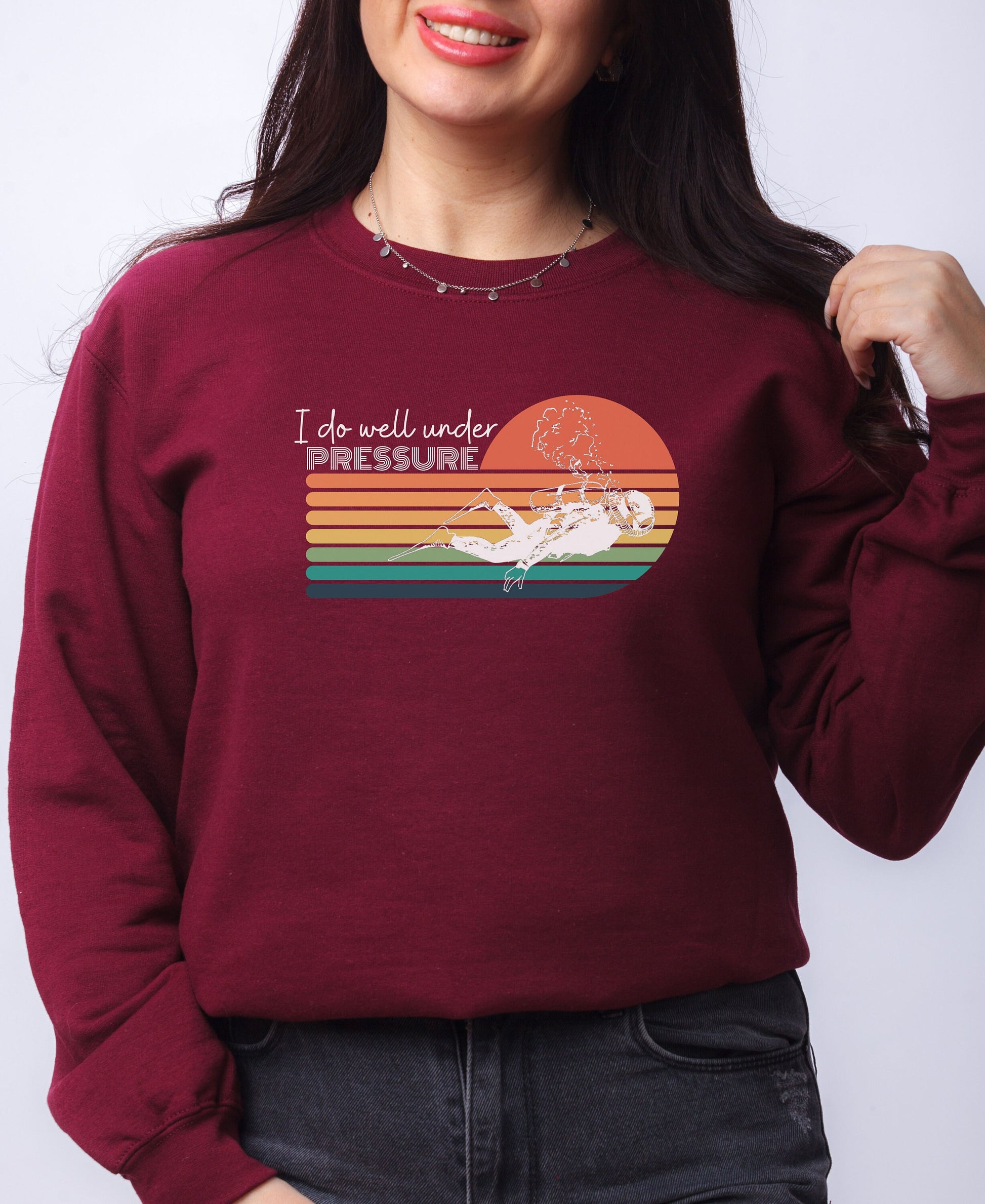 Under Pressure Scuba Crewneck Sweatshirt, Cute Scuba tee, Scuba Gift