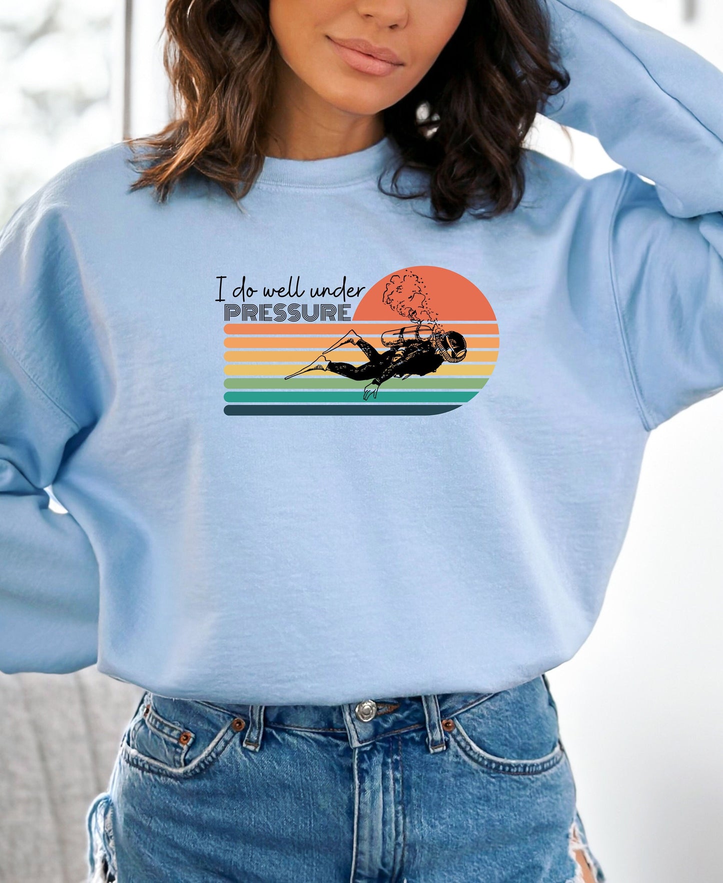 Under Pressure Scuba Crewneck Sweatshirt, Cute Scuba tee, Scuba Gift