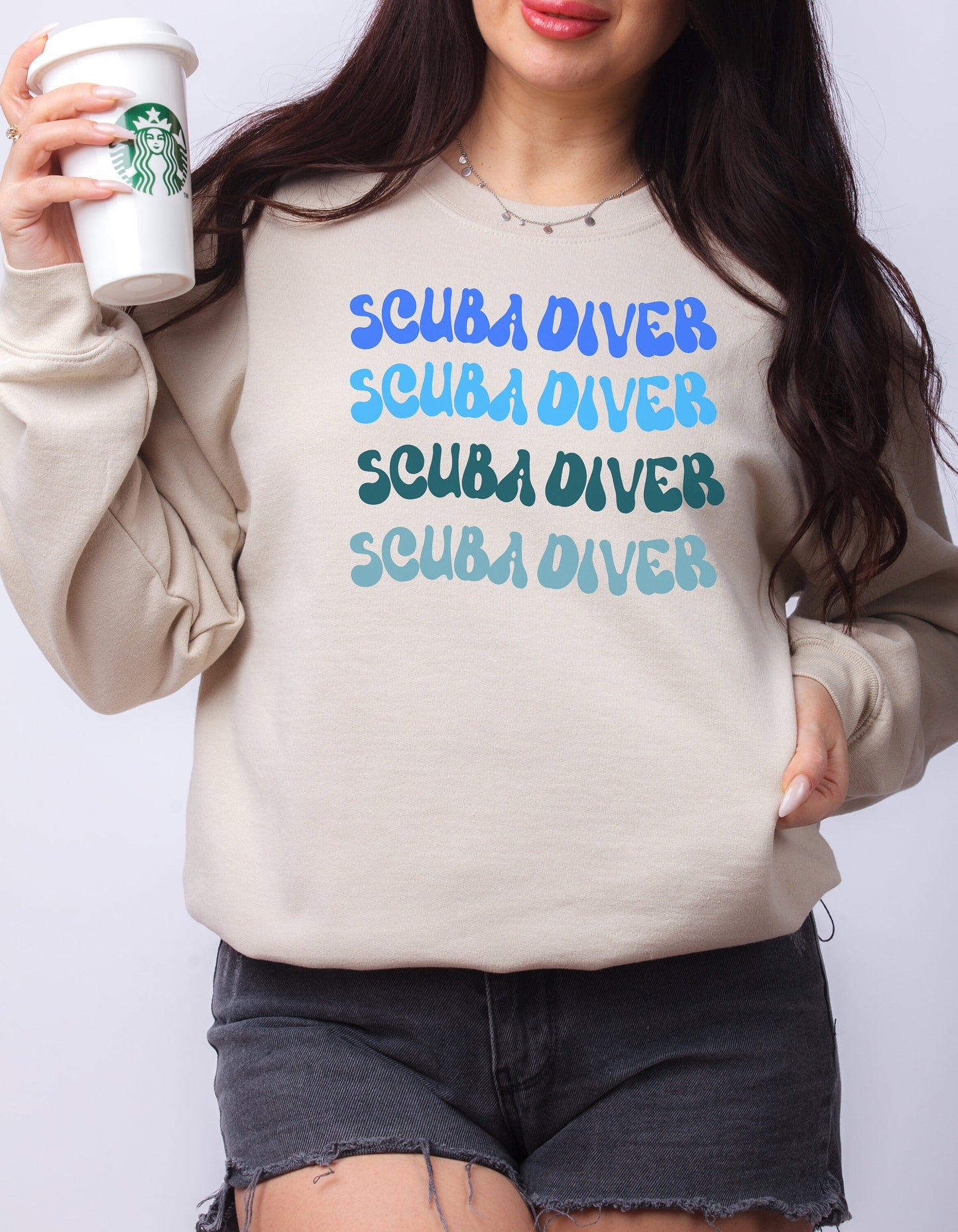 Exploring the Depths in Style: Get Your Retro Scuba Diver Sweatshirt, Cute Scuba Crewneck Sweatshirt, Gifts for Scuba Diver, Gift for her