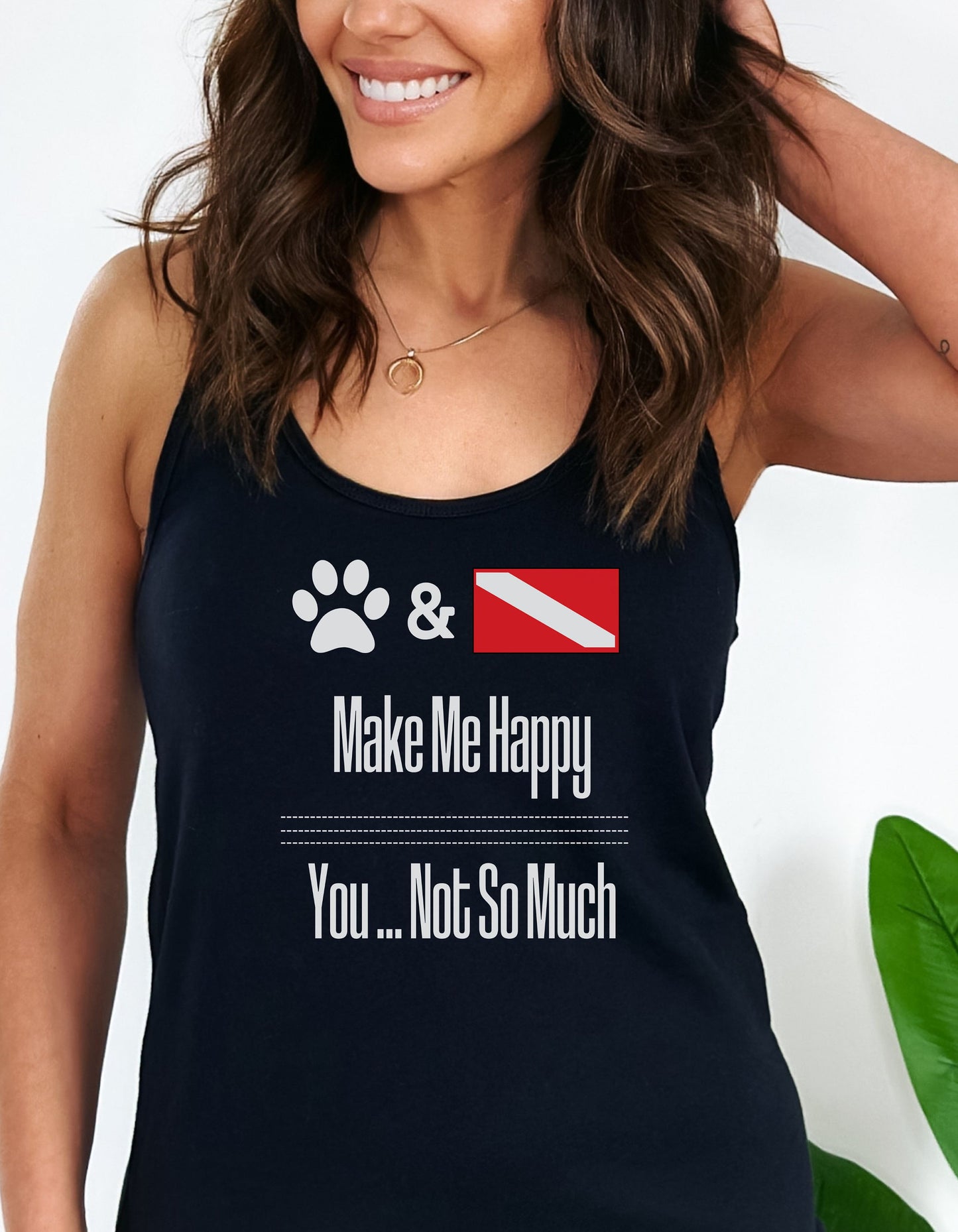 Dogs and Diving Make me Happy - Scuba Tank Top for Women