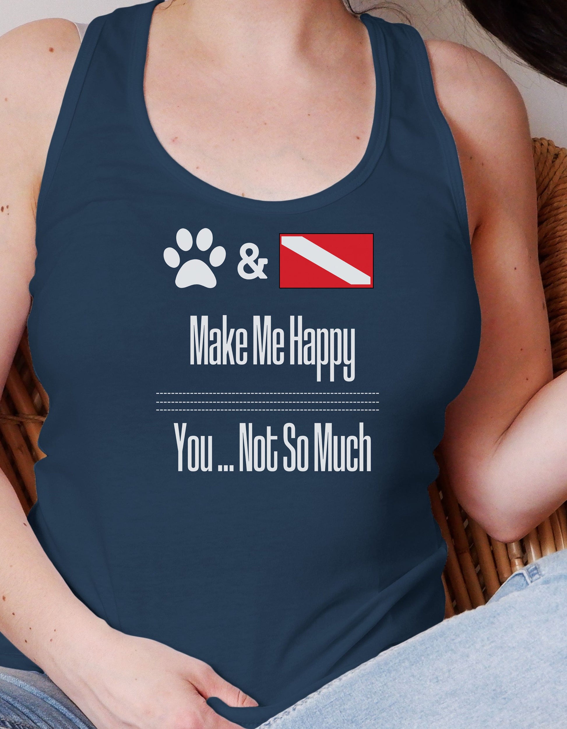 Dogs and Diving Make me Happy - Scuba Tank Top for Women