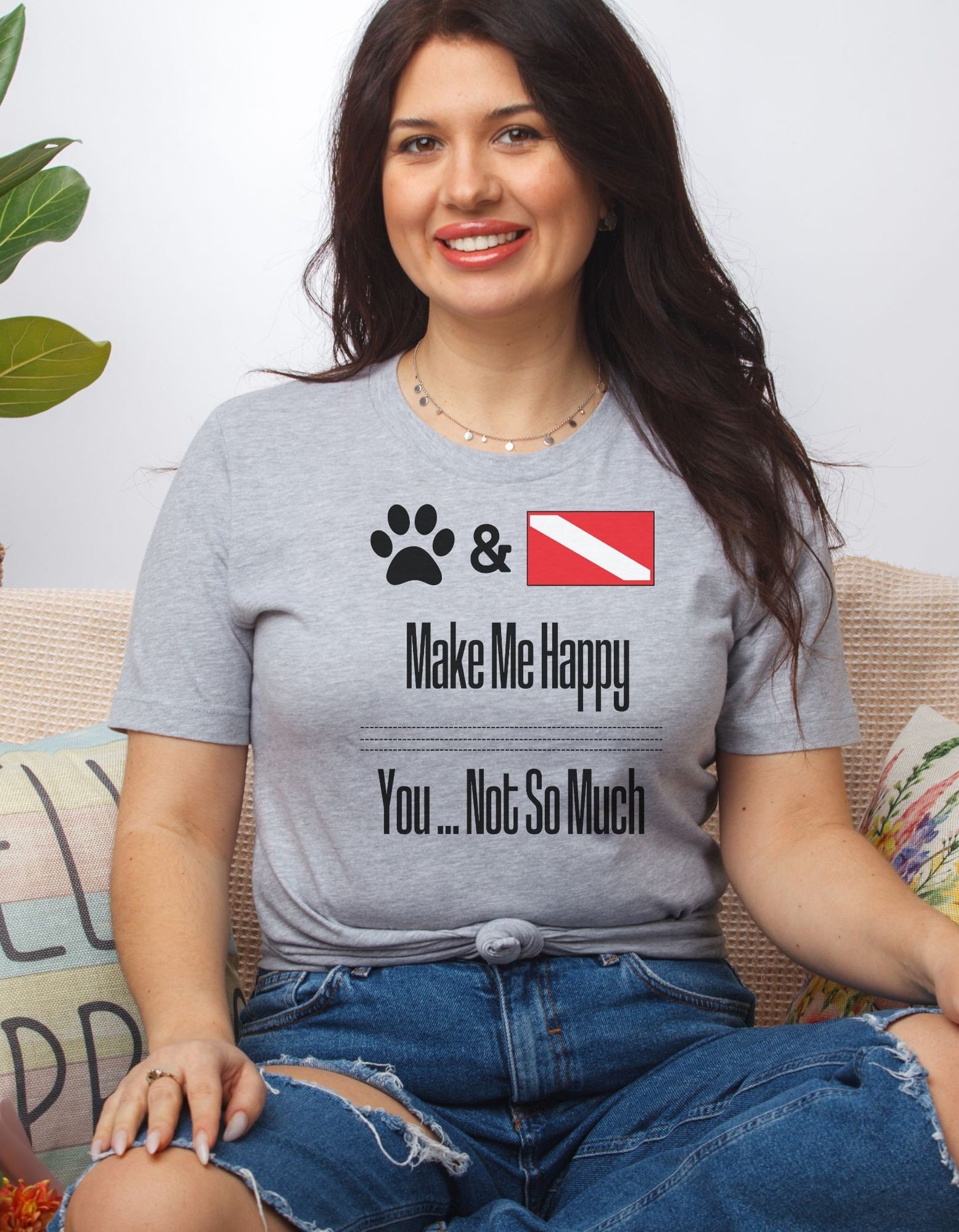 Cute Scuba tshirt "Dogs and Diving Make me Happy
