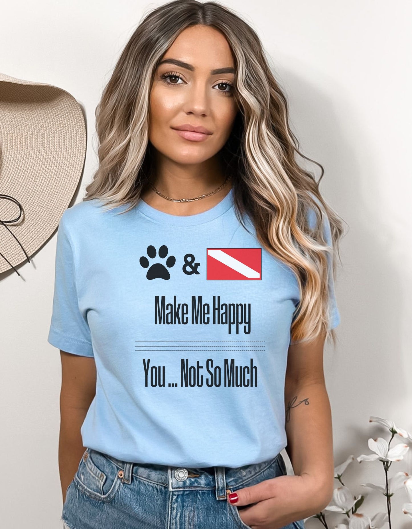 Cute Scuba tshirt "Dogs and Diving Make me Happy