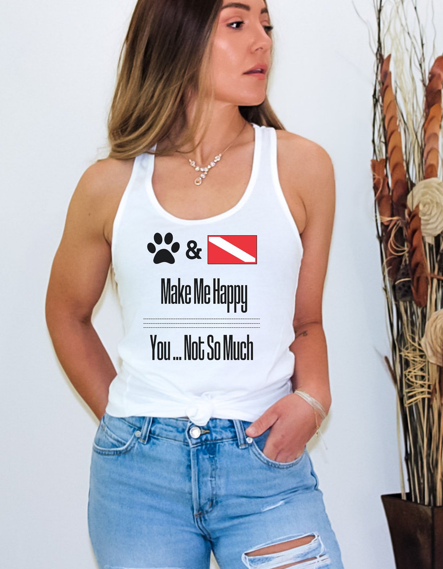 Dogs and Diving Make me Happy - Scuba Tank Top for Women