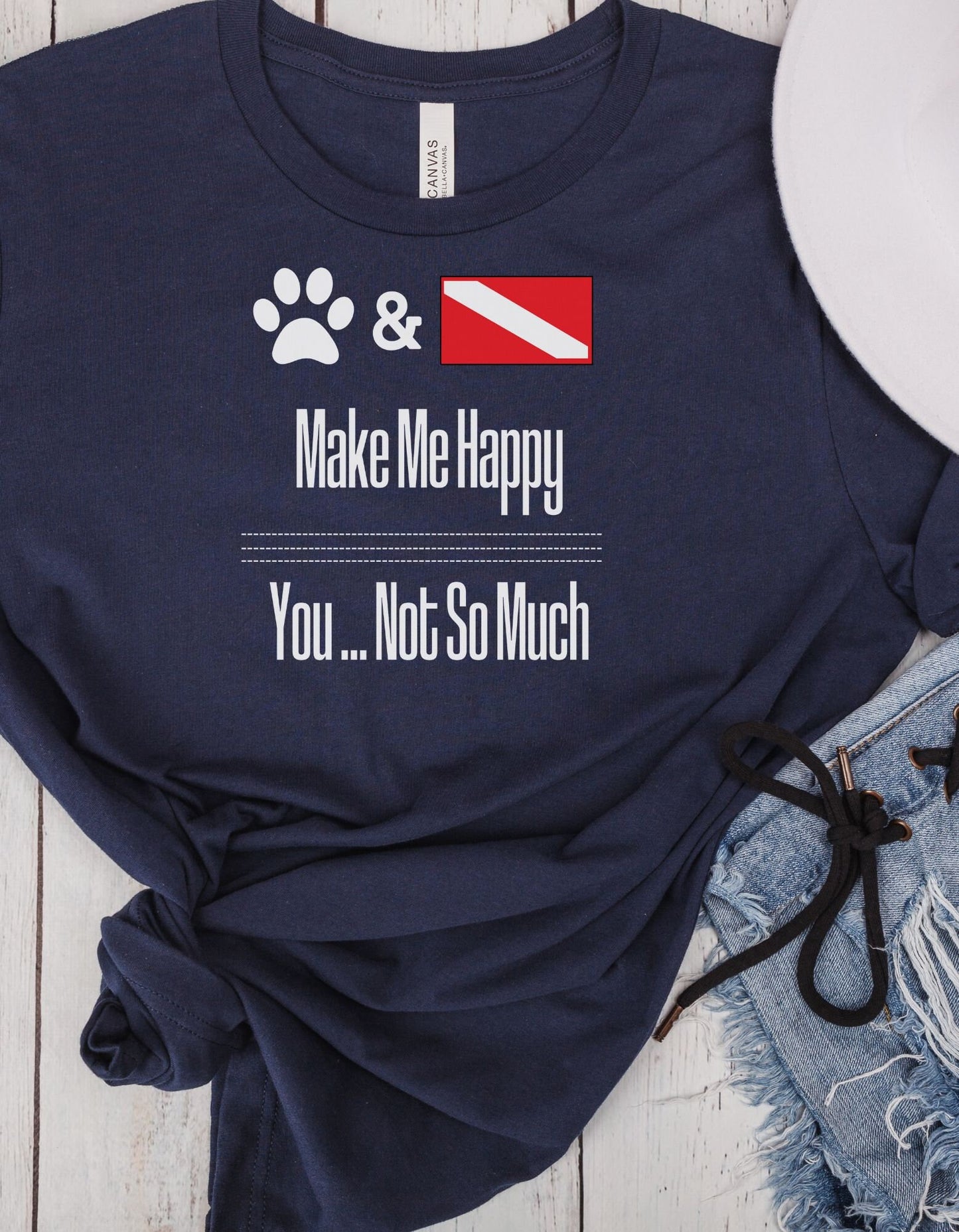 Cute Scuba tshirt "Dogs and Diving Make me Happy