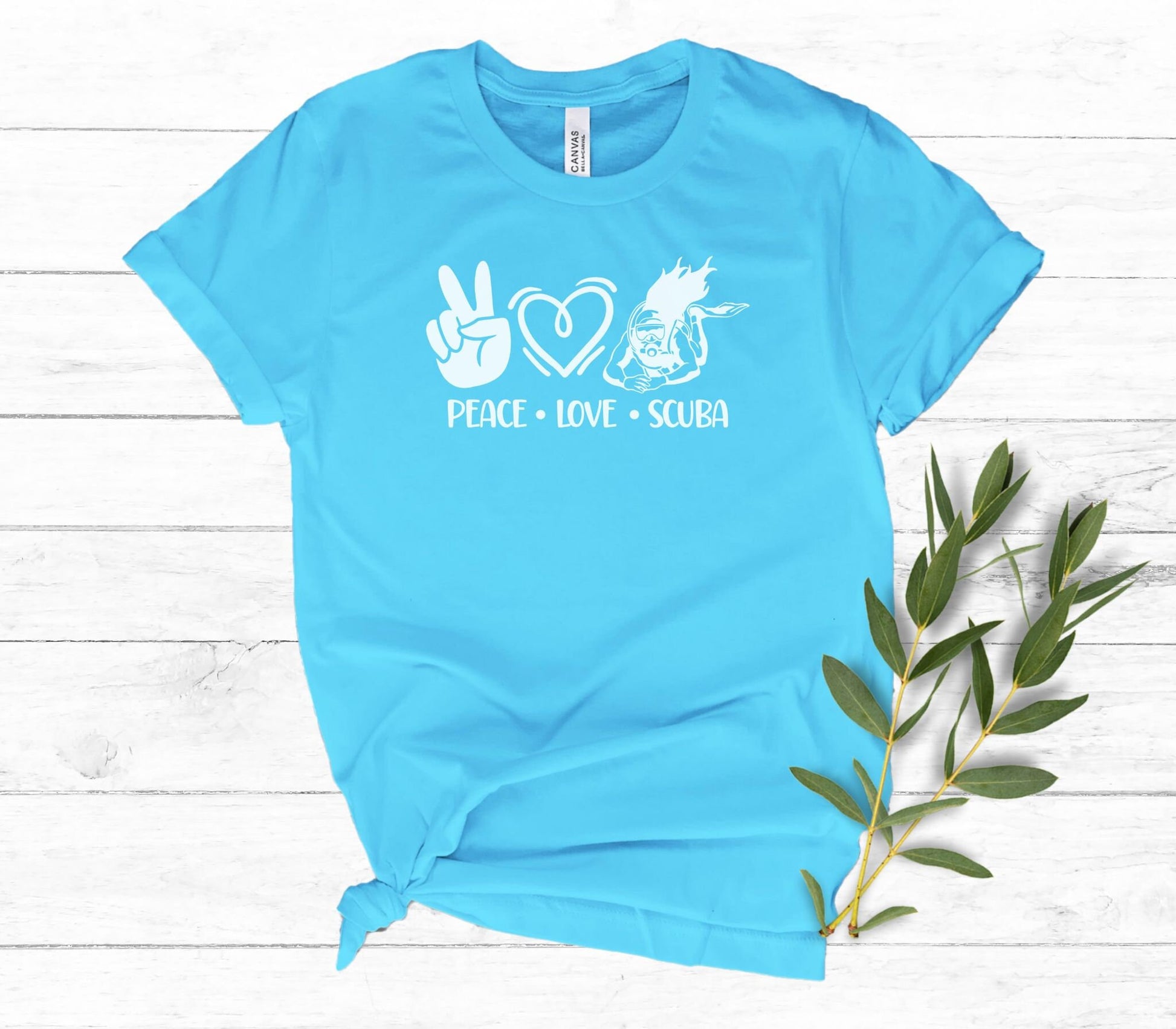Peace Love Scuba Cute Scuba Diving T-shirt, Cute Tee, Scuba Diver gift , Gift for Woman