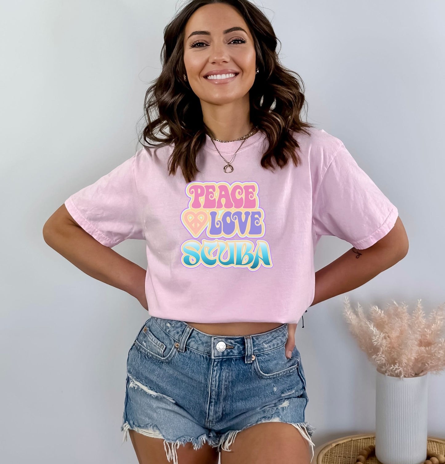 Peace Love Scuba Cute Scuba T-shirt for Diver, Cute Scuba Tee, Gift for Diver Scuba Gift,