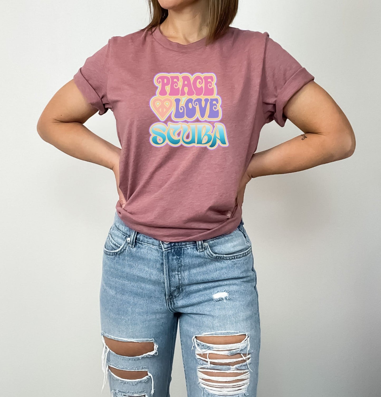 Peace Love Scuba Cute Scuba T-shirt for Diver, Cute Scuba Tee, Gift for Diver Scuba Gift,