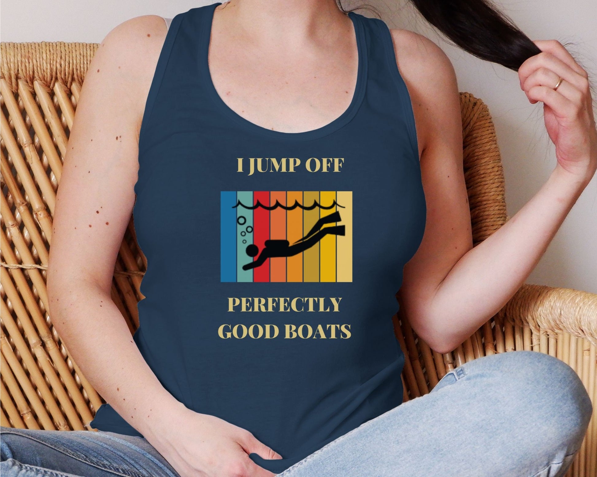 I Jump Off Perfectly Good Boats Cute Scuba Tank Top, Gift for her, Cute Scuba Tee, Scuba Tshirt, Scuba Gift