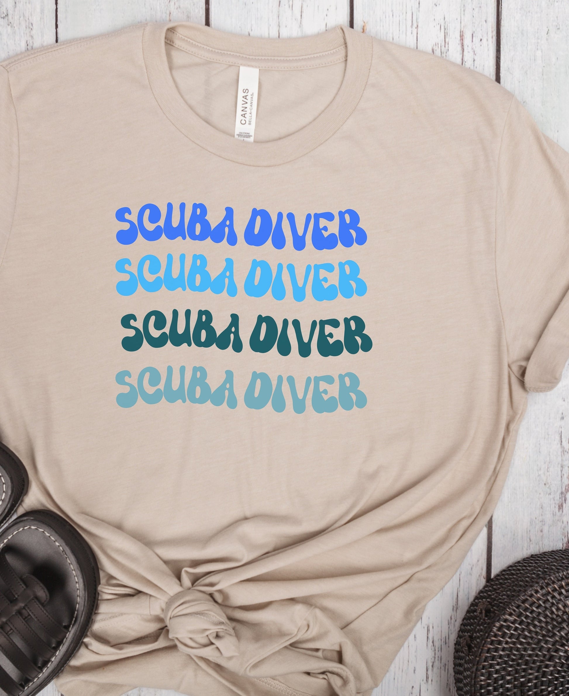 Exploring the Depths in Style: Get Your Retro Scuba Diver Tee Today, Cute Scuba Tee, Gifts for Scuba Diver, Gift for her