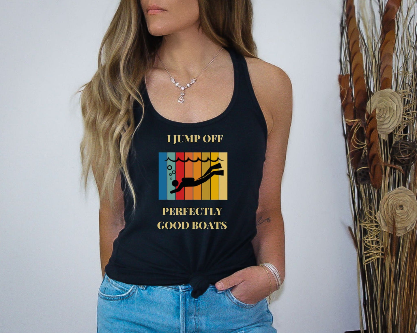I Jump Off Perfectly Good Boats Cute Scuba Tank Top, Gift for her, Cute Scuba Tee, Scuba Tshirt, Scuba Gift
